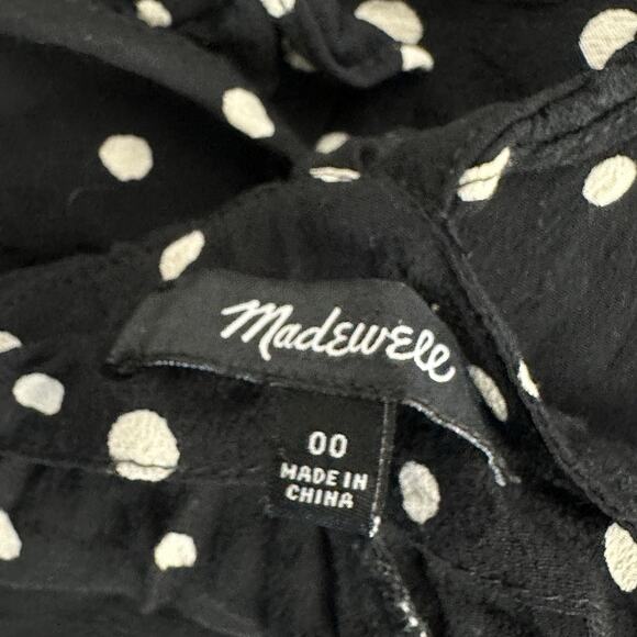 Madewell polka dot sleeveless sweetheart neckline button up blouse size 00 - Picture 5 of 8